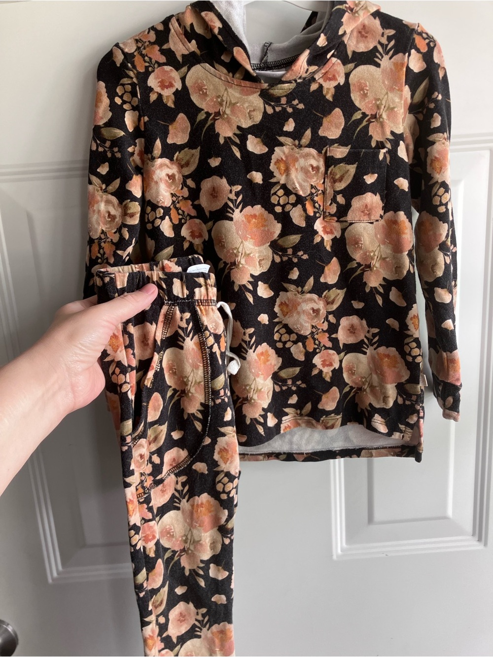 Jax & Lennon neutral moody floral sweater pants set 3T 4T